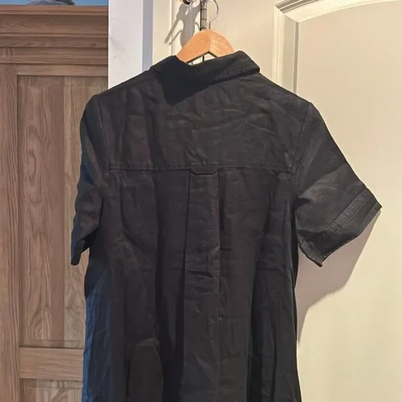 NWT EVERLANE The Daytripper Dress in Linen XS BLACK - Picture 10 of 16